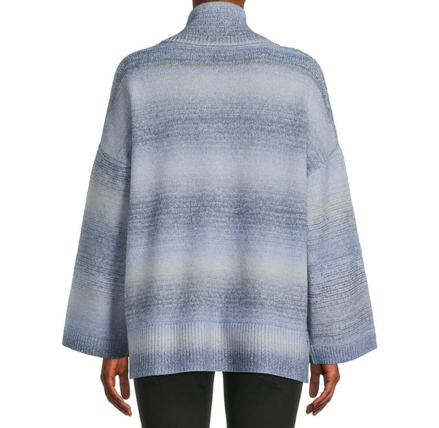 Women's Ombre Cowl Neck Pullover Midweight Sweater
