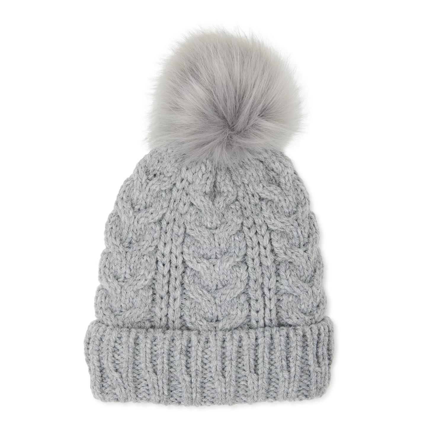 Women’s Cable Knit Lined Beanie Hat with Pom Pom ZB064