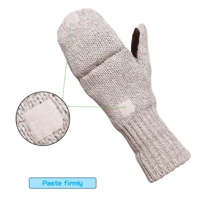 Winter Mittens Fingerless Wool Knitted Warm Gloves Men and Women ZB121