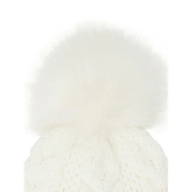 Women’s Cable Knit Lined Beanie Hat with Pom Pom ZB064