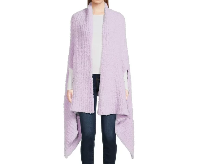 Women's Solid Cozy Ribbed Ruana Wrap ZB080