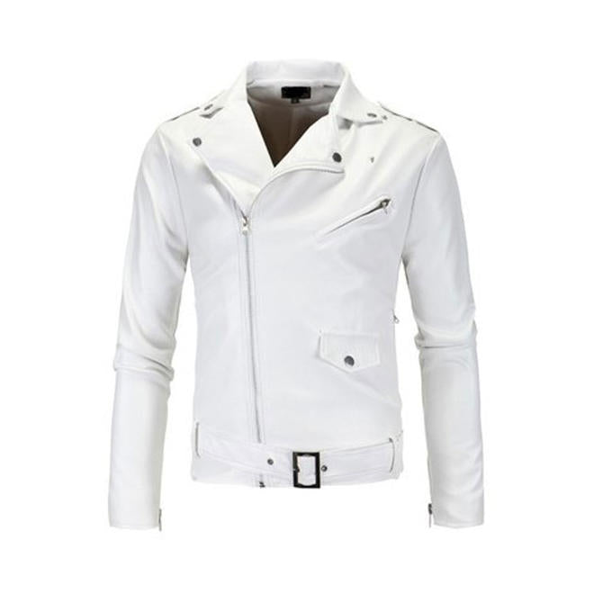 Men Stylish Long Sleeved Leather Jacket - MJC15300