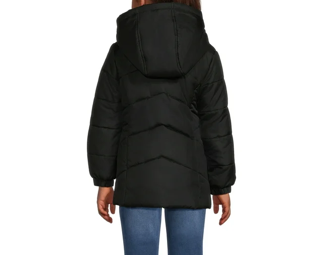 Girls Long Sleeve Hooded Winter Puffer Coat