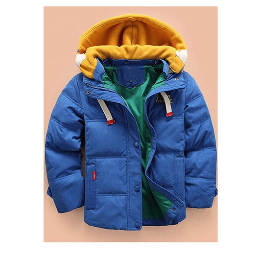 Kids Boys Color Contrast Long Sleeve Fashion Padded Jacket - C3258ZBKBJK