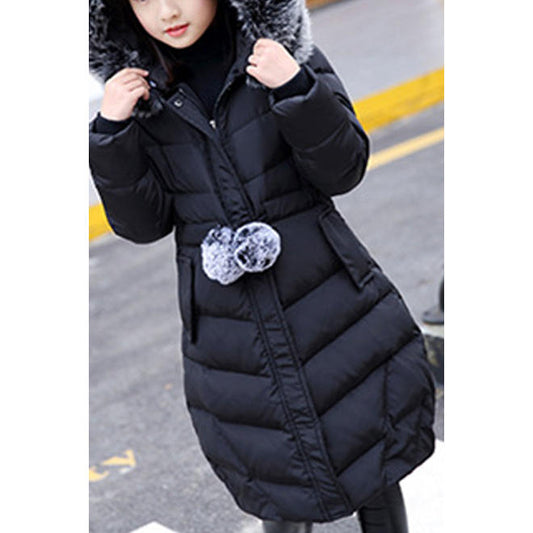 Kids Baby Girls Thickening Warm Long Jacket - C3272UKGJK