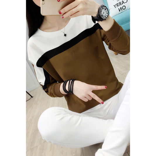 Women Warm & Thick Long Sleeve Easy Round Neck Delightful Solid Colored Winter Casual Shirt      C6149ZWSB