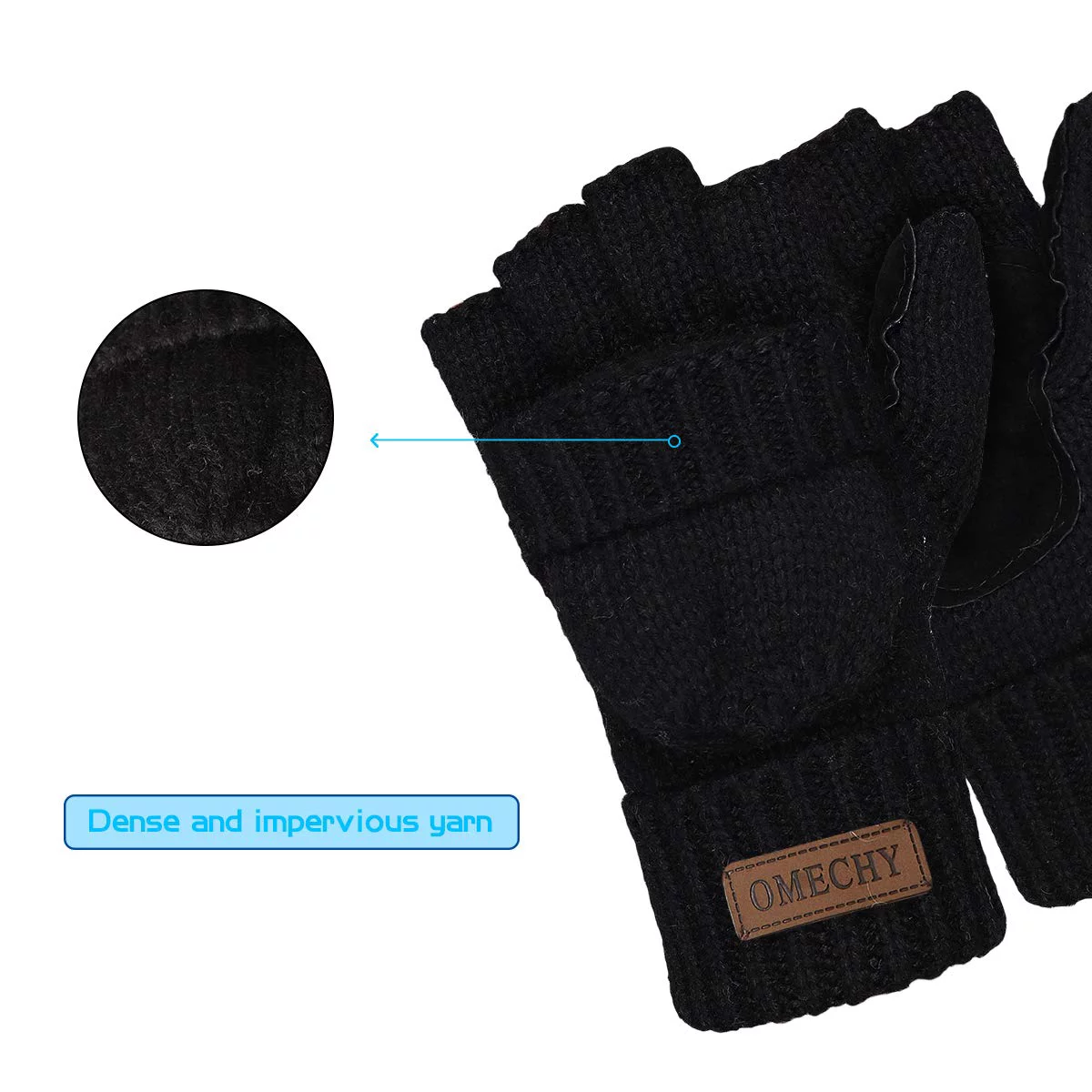 Winter Mittens Fingerless Wool Knitted Warm Gloves Men and Women ZB121