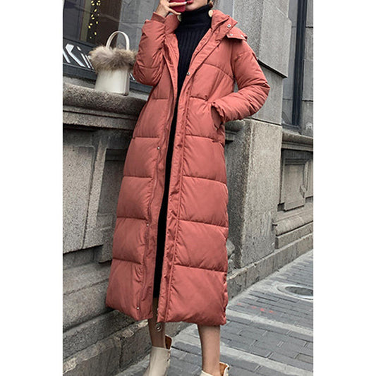 Women Warm Long Full Zipper Padded Jacket - WJC23397