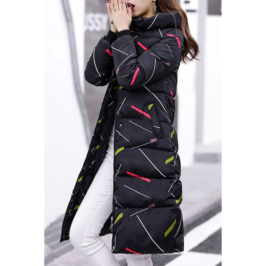 Women Banded Cuff Puffy Cotton Padded Winter Jacket - WJC23347