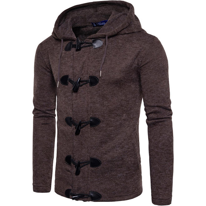 Men Buckle Closure Thick Winter Cardigan    C4249ZWC