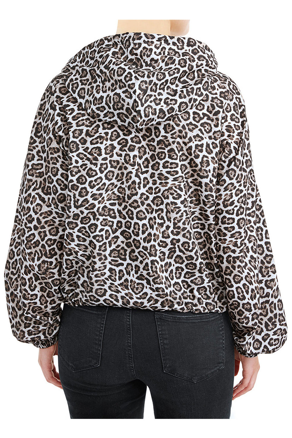 Women Stylish Leopard Printed Loose Style Long Sleeve Charming Hoodie - WH86584