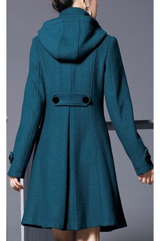 Women Winter Fashionic Buttons Decorated Mid-Length Side Pockets Spectacular Warm Coat - WC117995