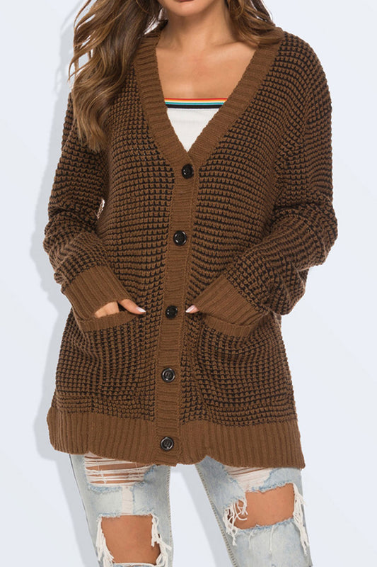 Women Winter Loose Button Cardigan - WC25027