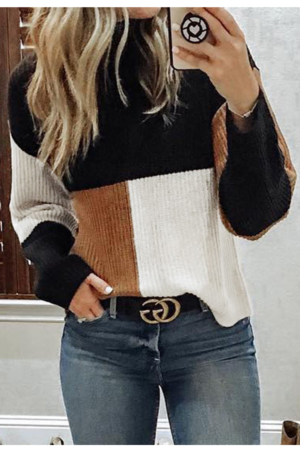 Women Turtle Neck Long Sleeve Loose Classy Winter Sweater - WST88517