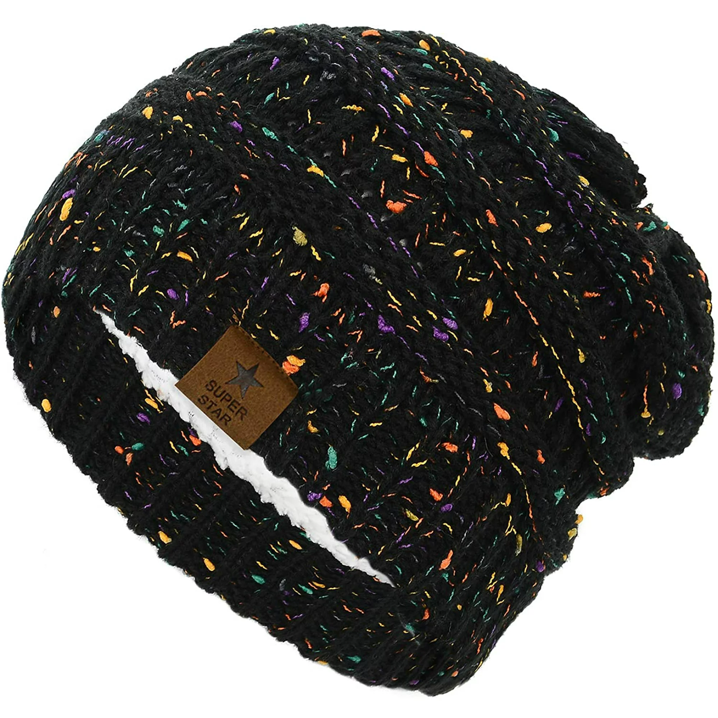 Winter Beanie Hats for Men Women Thick Knit Fleece Winter Warm Skiing Hat ZB071