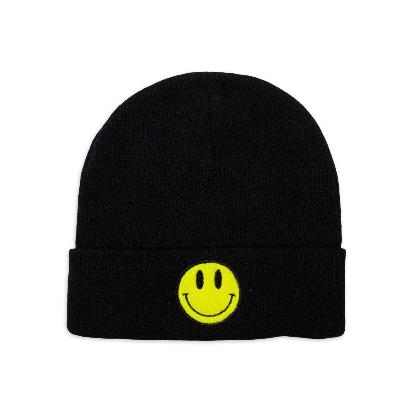 Men's Smiley Patch and Solid Gray Beanies 2-Pack ZB082