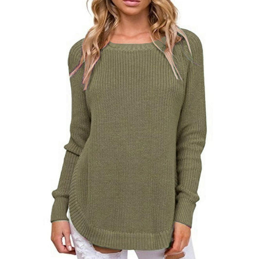 Women Long Sleeve Thick Wiinter Sweater   C4001KMSW