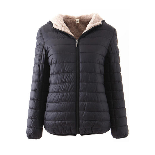 Women Striped Stitching Soft Cotton Padded Jacket - WJC23292