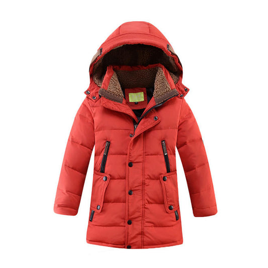 Kids Boys Warm Thick Snap Button Long Sleeve Pocket Styling Tremendous Winter Padded Jacket - KBJC33728