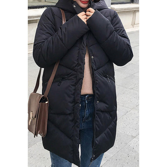 Women Ultra soft Thick Padded Zip Up Winter Jacket - WJC23670