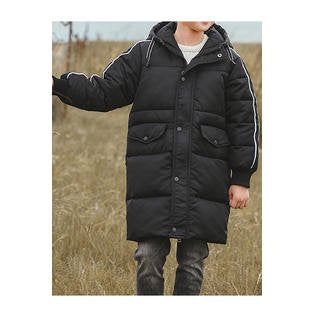 Kids Boys Long Length Thick Zip Up Padded Jacket - KBJC33595