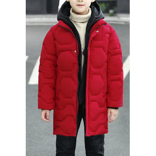 Kids Boys Solid Colored Thick Superb Casual Winter Season Long Sleeve Padded Jacket - KBJC33808