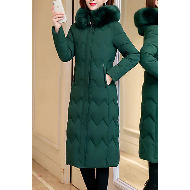 Women Long Thick Padded Outdoor Winter Jacket - WJC23652