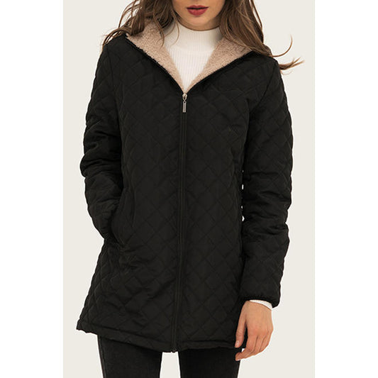 Women Relax Fit Zip Up Warm Padded Jacket - WJC23290