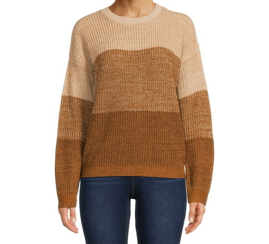 Women's Light Weight Ombre Stripe Pullover Sweater