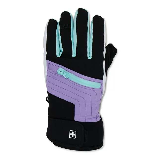 Girls Hybrid Zipper Pocket Ski Gloves ZB120