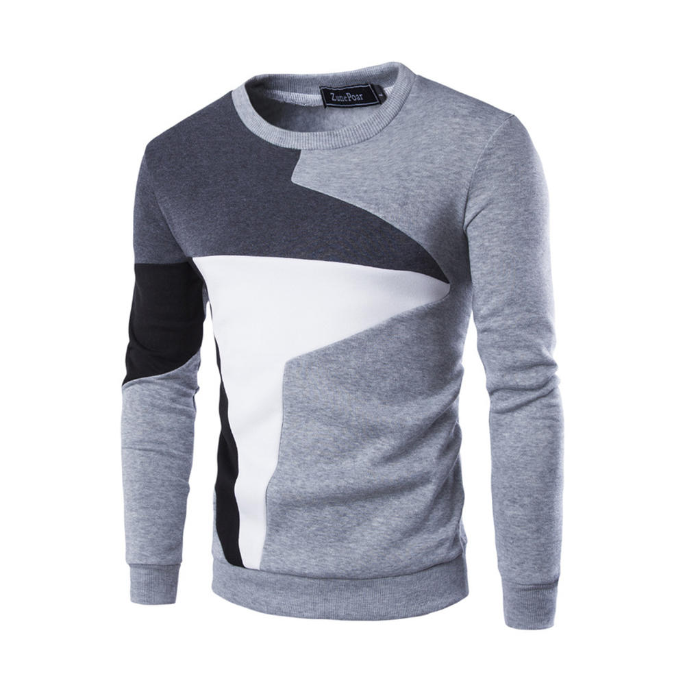 Men Color Contrast Long Sleeve Slim Sweatshirt    C4156TCS
