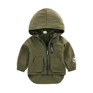 Toddler Boys Irregular Hem Breathable Jacket - TBJC32722