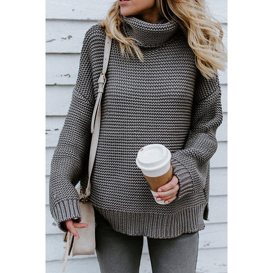 Women Warm High Collar Loose Sweater    C4024USW