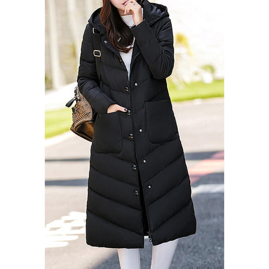 Women Button Down Warm Winter Padded Jacket - WJC23424