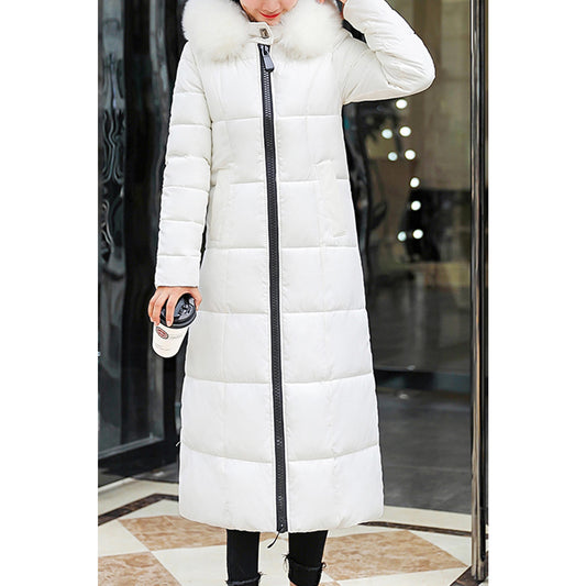 Women Thick Cotton Long Section Warm Padded Jacket - WJC23356