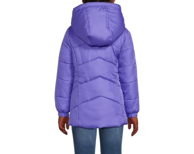 Girls Long Sleeve Hooded Winter Puffer Coat