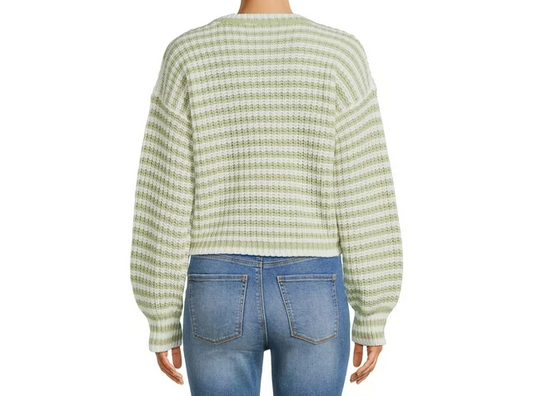 Juniors Striped Drop Shoulder Midweight Sweater