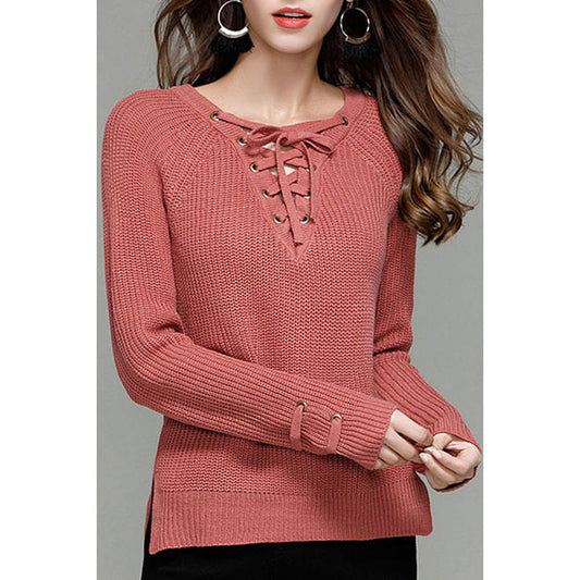 Women Modern Notch Neck Warm Sweater    WSTC24050