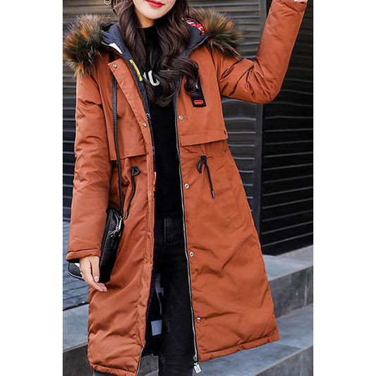 Women Loose Windbreaker Cotton Padded Winter Jacket - WJC23419