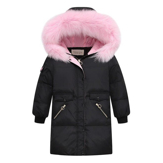 Kids Girls Full Zipper Thick & Warm Long Jacket - KGJC42115