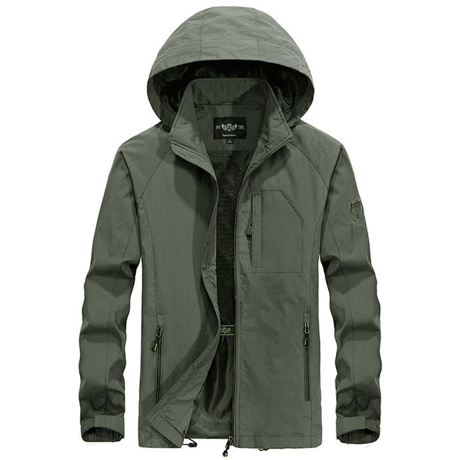 Men Long Sleeves Zipper Closure Hooded Jacket - C1444UJK
