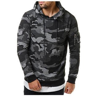 Men Casual Fit Camouflage Slim Comfort Hoodie    C1413TCMH