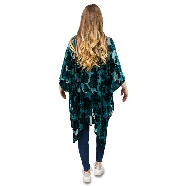 Womens Velvet Burnout Layering Piece Floral Pattern Scarves ZB073