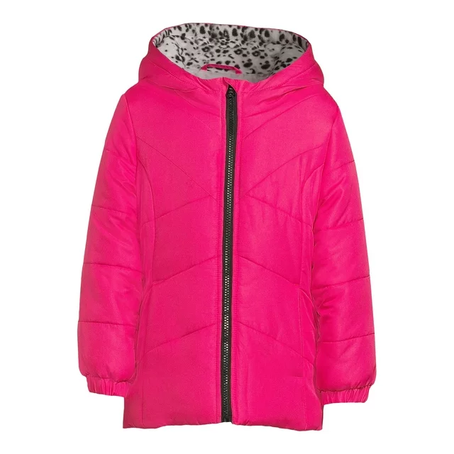 Girls Long Sleeve Hooded Winter Puffer Coat