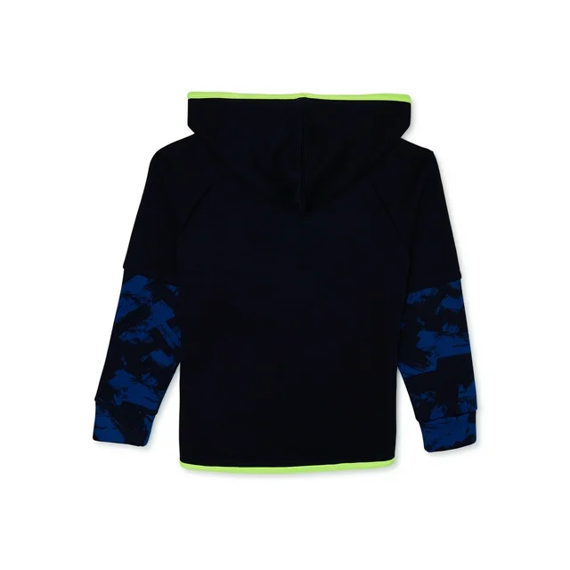 Boys Active Fleece Print Hoodie