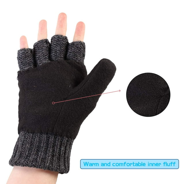 Winter Mittens Fingerless Wool Knitted Warm Gloves Men and Women ZB121