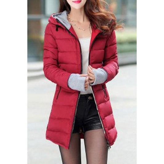 Women Fashion Winter Zip Up Cotton Padded Jacket - WJC23490