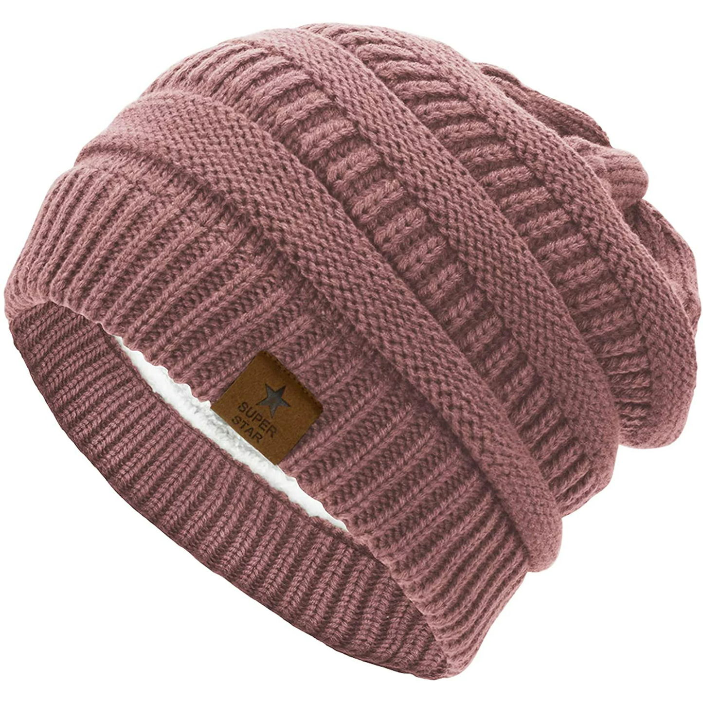 Winter Beanie Hats for Men Women Thick Knit Fleece Winter Warm Skiing Hat ZB071