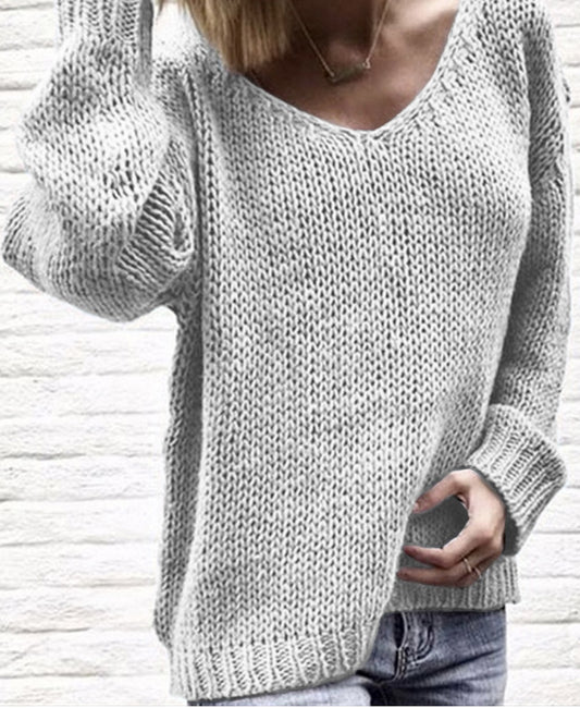 Women Comfortable Long Sleeve Cold Shoulder Superb Solid Colored Summer Casual Sweater    WSTC24180