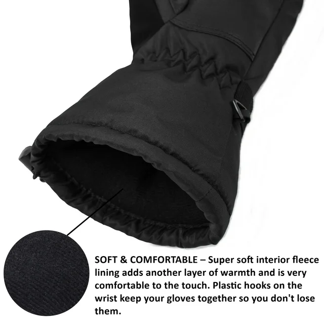 Mens Waterproof Ski Mittens 3M Thinsulate Winter Snow Sport Gloves ZB094